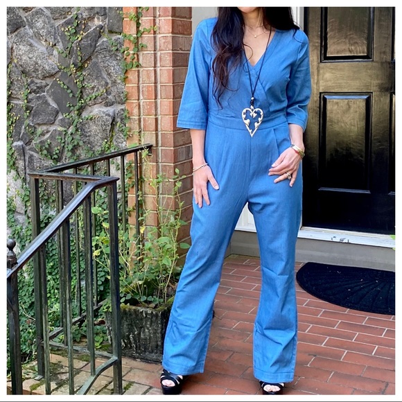 Fabulous chic denim wide leg jumpsuit - Picture 7 of 9